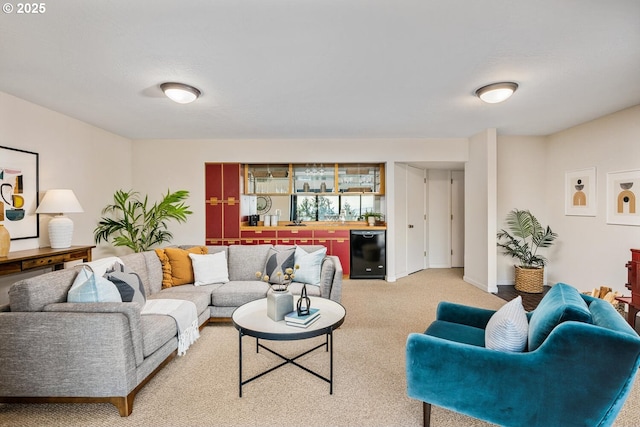 3110 NW Monte Vista Ter, Portland, OR 97210 - living area featuring light colored carpet and wet bar