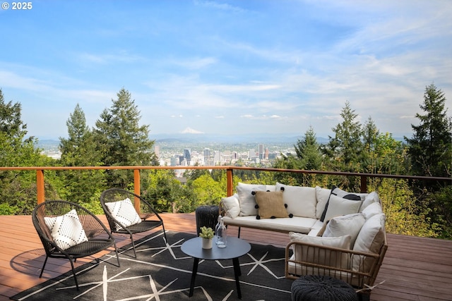 3110 NW Monte Vista Ter, Portland, OR 97210 - deck featuring an outdoor hangout area
