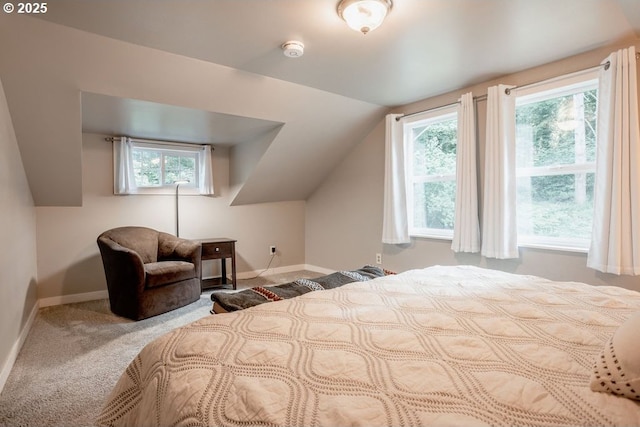 301 W Walnut St, Winlock, WA 98596 - bedroom with baseboards, vaulted ceiling, and carpet floors