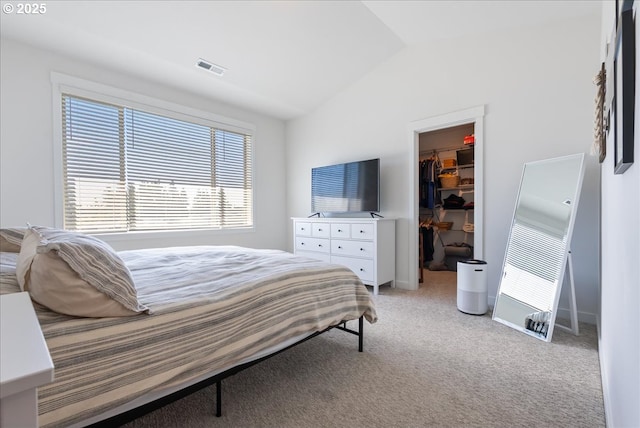 16615 SE Sunshower Pl, Happy Valley, OR 97086 - bedroom with a walk in closet, lofted ceiling, a closet, and light carpet