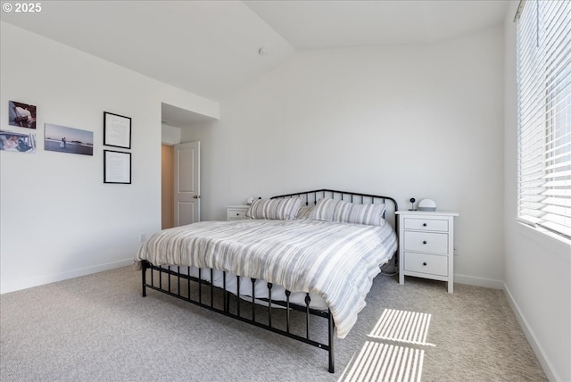 16615 SE Sunshower Pl, Happy Valley, OR 97086 - bedroom with carpet floors, multiple windows, lofted ceiling, and baseboards