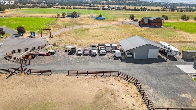 drone / aerial view with a rural view