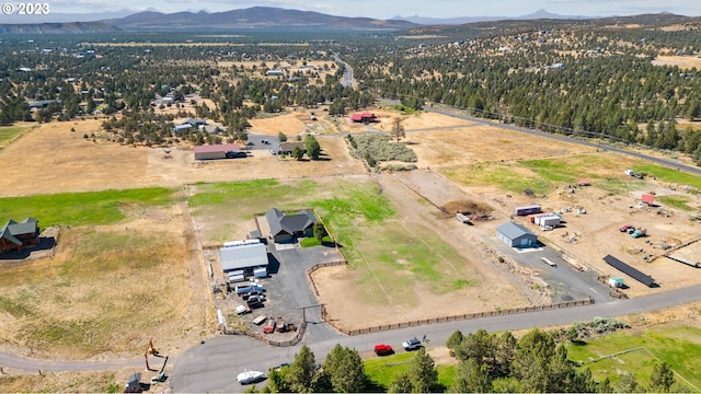 drone / aerial view featuring a mountain view