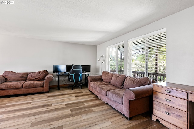 1062 Applegate Pl, Harrisburg, OR 97446 - living area with a desk, light wood-type flooring, and baseboards