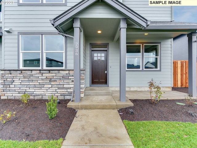 view of doorway to property