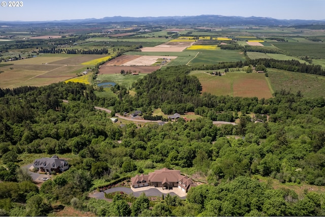 aerial view with a rural view