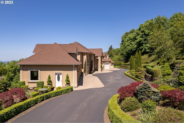 view of front facade with a garage