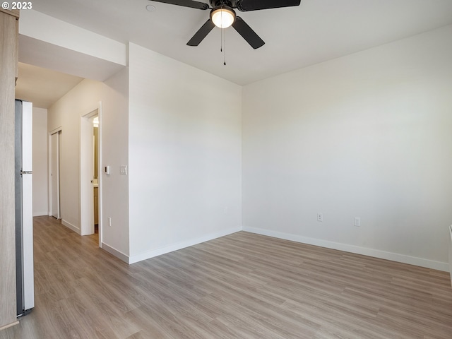 4738 SE Belmont St, Portland, OR 97215 - empty room with ceiling fan and light wood-type flooring
