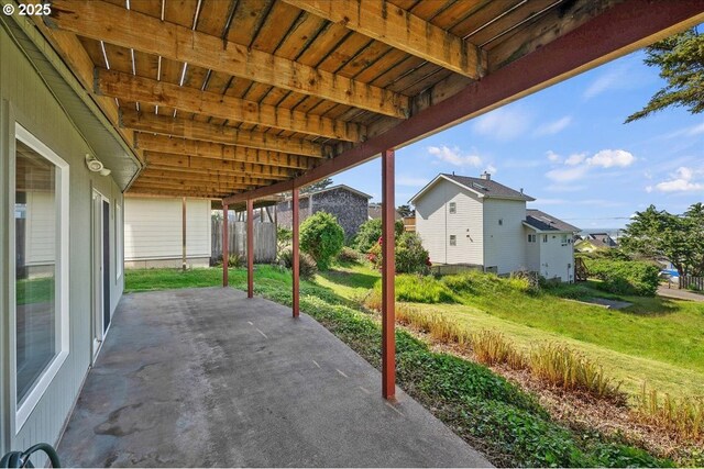 view of patio with a residential view