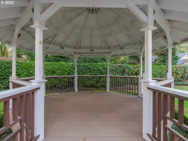 deck with a gazebo