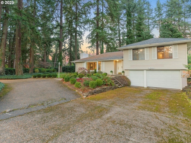 tri-level home with a garage