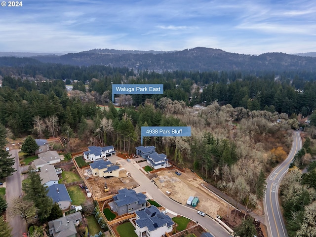 bird's eye view featuring a mountain view