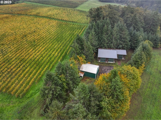 aerial view featuring a rural view