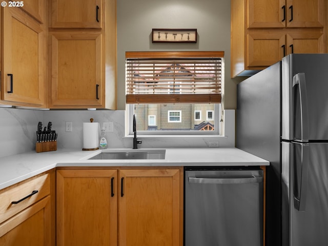 87916 E Alpenglow Ln, Government Camp, OR 97028 - kitchen featuring stainless steel appliances, a sink, and light countertops