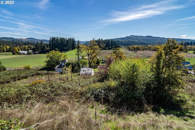 mountain view with a rural view