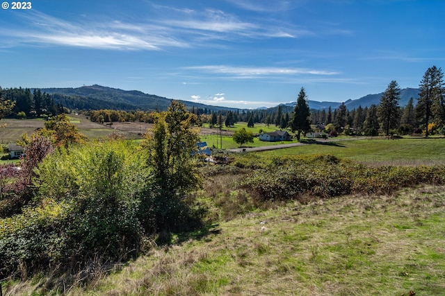 property view of mountains featuring a rural view