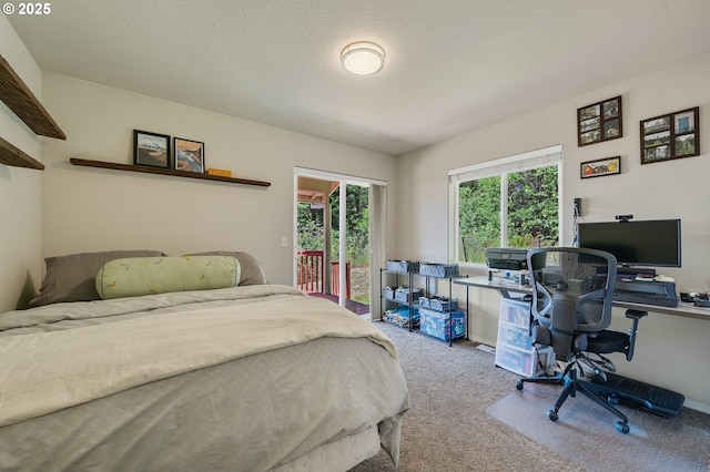38225 Hiagua Ln N, Nehalem, OR 97131 - bedroom with access to outside, carpet floors, and an office area