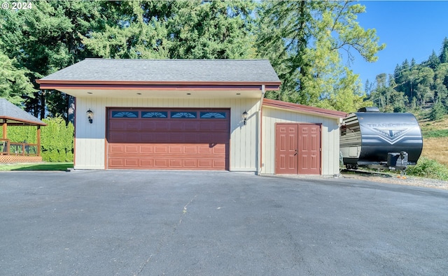 view of garage