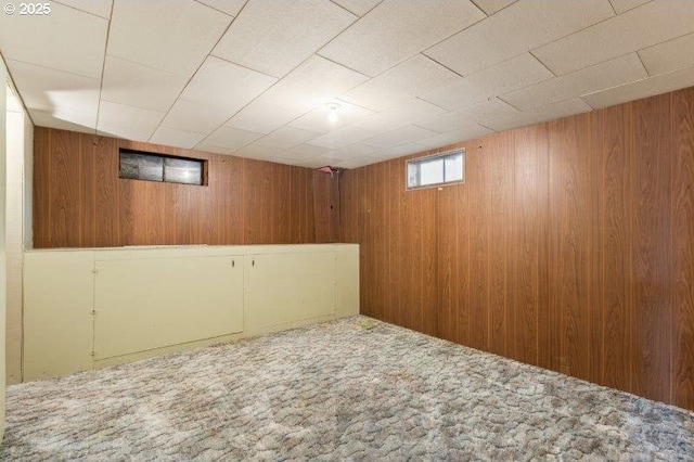 2107 Cove Ave, La Grande, OR 97850 - basement featuring wood walls and carpet flooring