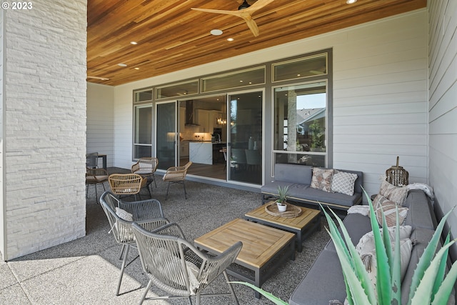 view of patio with an outdoor hangout area