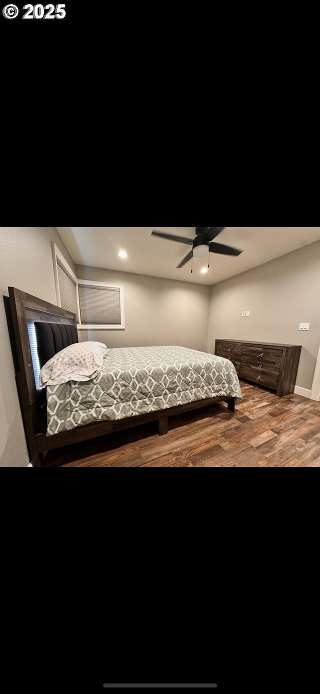 1427 SE 109th Ave, Portland, OR 97216 - bedroom with wood finished floors and ceiling fan