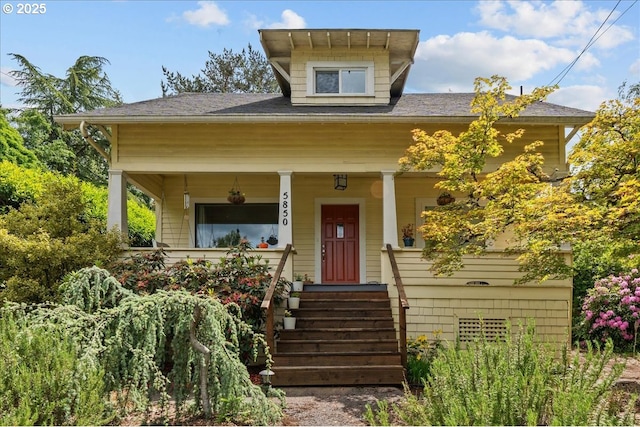 5850 SW Vermont St, Portland, OR 97219 - view of front of home featuring a porch and a shingled roof