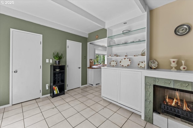 5850 SW Vermont St, Portland, OR 97219 - bar with a high end fireplace and light tile patterned flooring