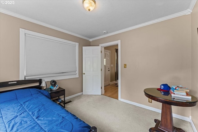 5850 SW Vermont St, Portland, OR 97219 - bedroom featuring baseboards, ornamental molding, and carpet