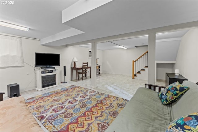 5850 SW Vermont St, Portland, OR 97219 - living area with stairway and marble finish floors