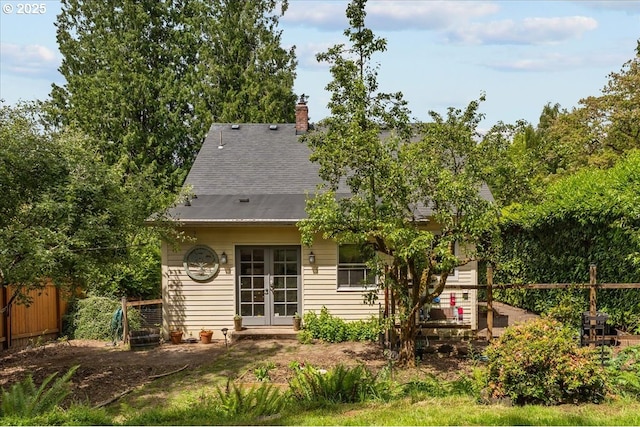 5850 SW Vermont St, Portland, OR 97219 - back of property featuring french doors and a chimney
