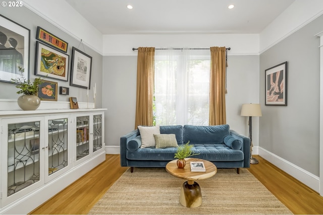 2147 NE 14th Ave, Portland, OR 97212 - living area with wood finished floors, recessed lighting, and baseboards