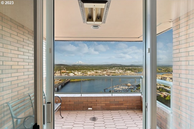 balcony with a water view