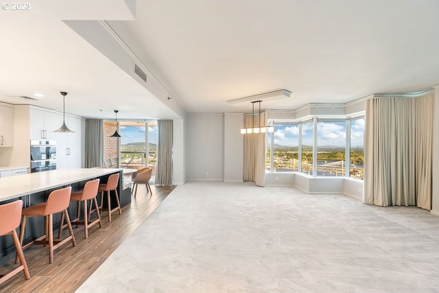 living room featuring light hardwood / wood-style flooring