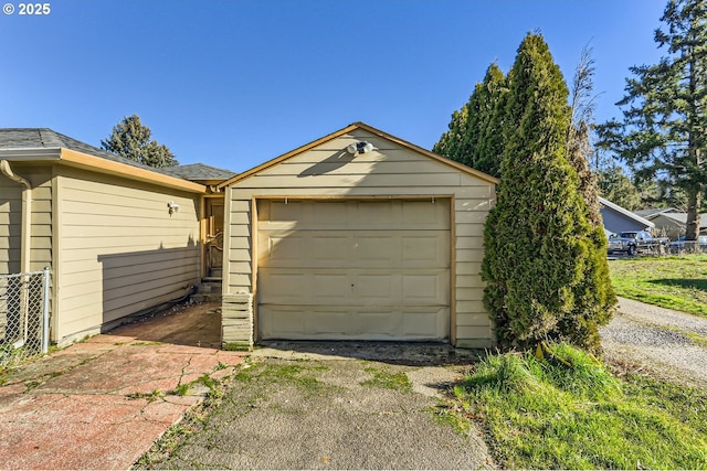 view of garage