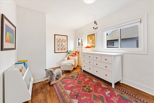 bedroom with wood-type flooring