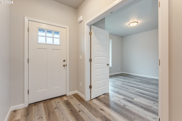 entrance foyer featuring light wood-type flooring