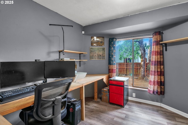25191 Berry Ln, Veneta, OR 97487 - office with wood finished floors and vaulted ceiling