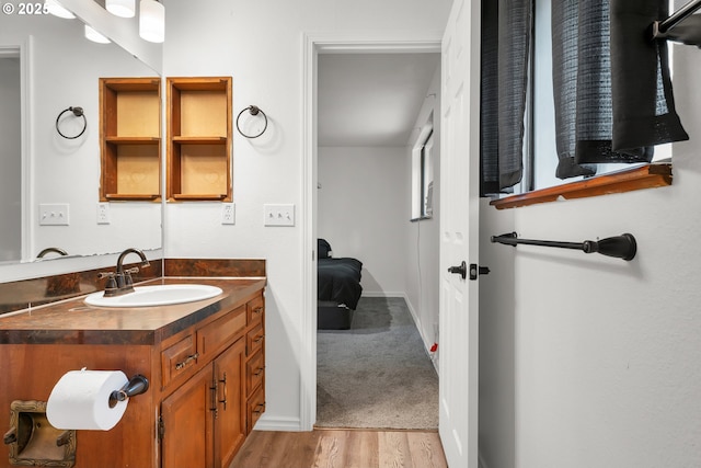 25191 Berry Ln, Veneta, OR 97487 - bathroom with vanity and wood finished floors