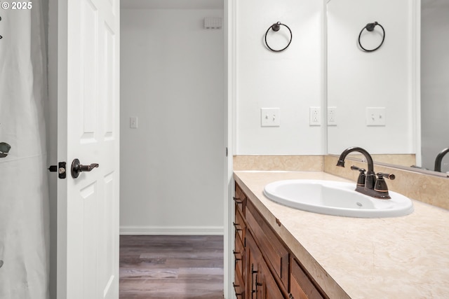 25191 Berry Ln, Veneta, OR 97487 - bathroom featuring vanity and wood finished floors