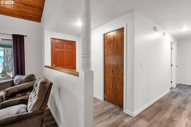25191 Berry Ln, Veneta, OR 97487 - entryway with light wood-type flooring and ornate columns