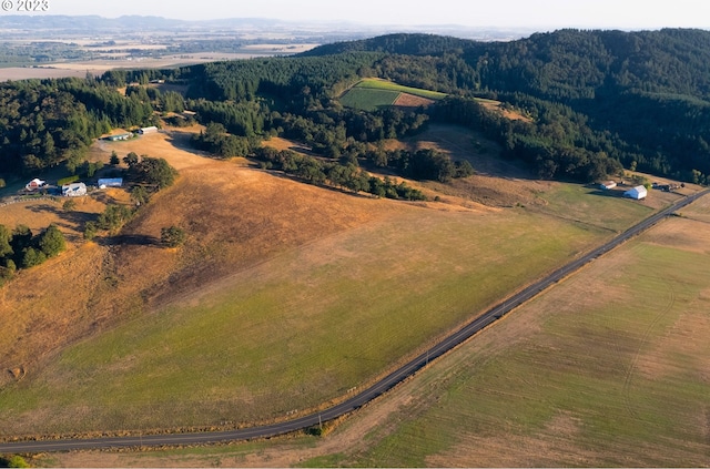 aerial view featuring a rural view