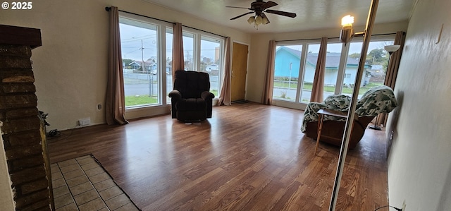 29545 Bailor St, Gold Beach, OR 97444 - sitting room with wood finished floors, healthy amount of natural light, and ceiling fan