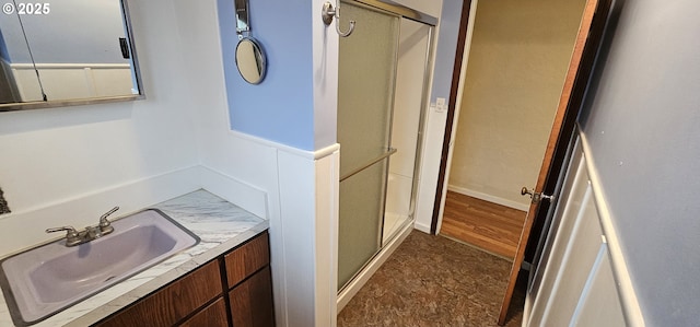 29545 Bailor St, Gold Beach, OR 97444 - bathroom with a stall shower and vanity