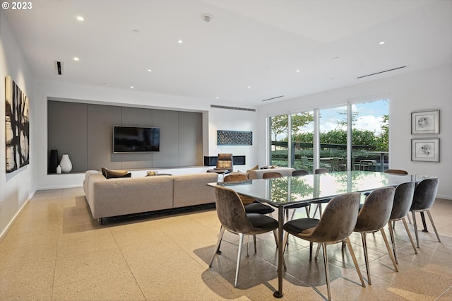 view of tiled dining area