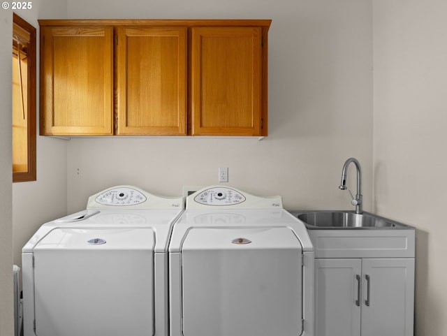 65679 E Alpine Way, Rhododendron, OR 97049 - laundry room with cabinet space, a sink, and washer and clothes dryer