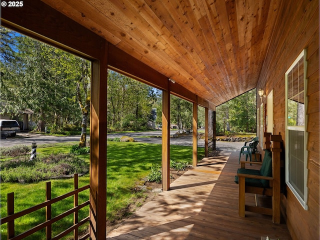 65679 E Alpine Way, Rhododendron, OR 97049 - deck with a lawn and a porch