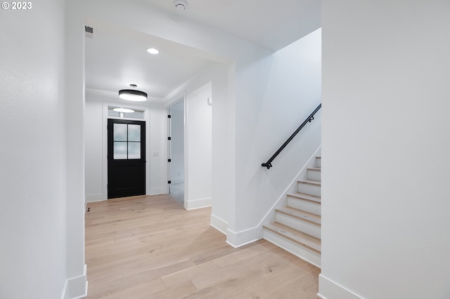 foyer featuring light wood-type flooring