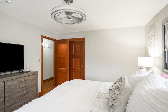 bedroom featuring light hardwood / wood-style floors