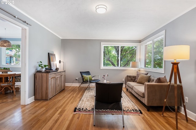 420 S State St, Lake Oswego, OR 97034 - living room featuring light wood finished floors and crown molding