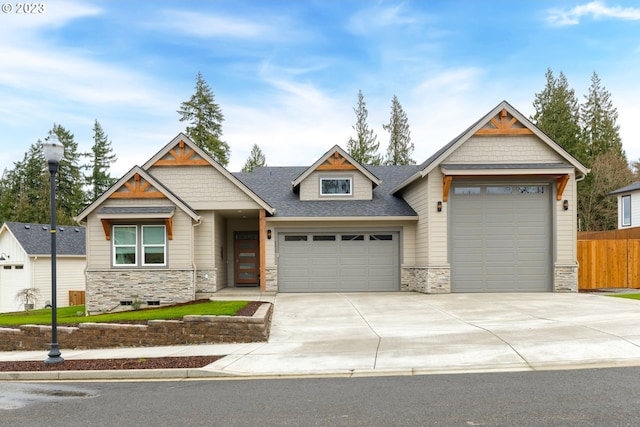 craftsman-style home with a garage